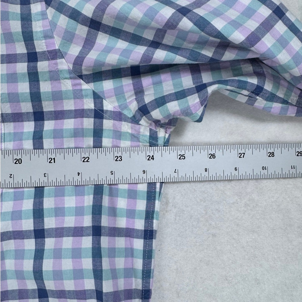 Vineyard Vines Slim Fit Murray Shirt Mens XL Purple Teal Plaid Button Down - Picture 6 of 10